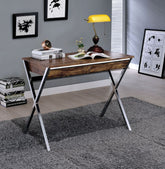 Callers Weathered Oak & Chrome Desk Model 92340 By ACME Furniture